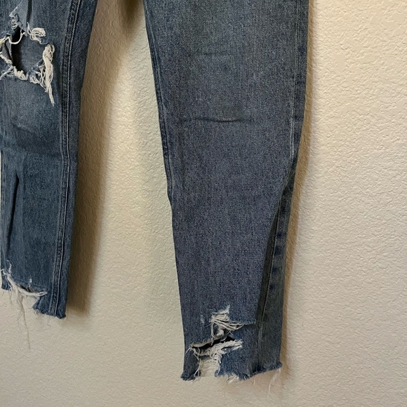 AGOLDE | Classic Jamie High-Rise Tapered Distressed Wash Denim Jeans | Size 25 - Picture 6 of 16